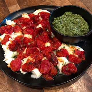 Balsamic-Glazed Roasted Cherry Tomatoes and Mozzarella