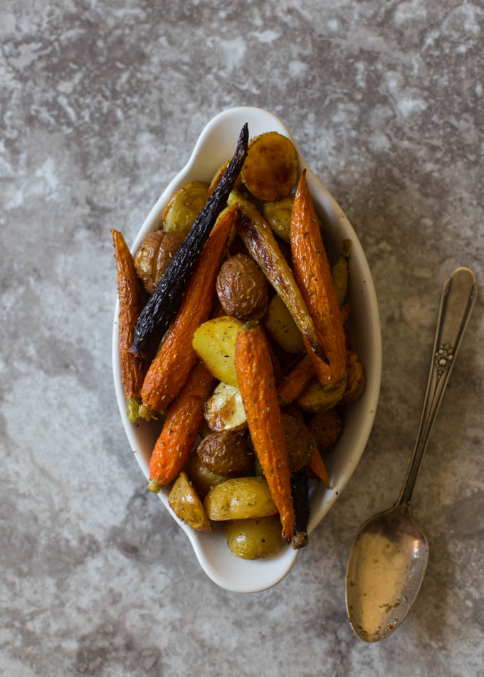 Rosemary-Garlic Chicken with Roasted Carrots and Potatoes