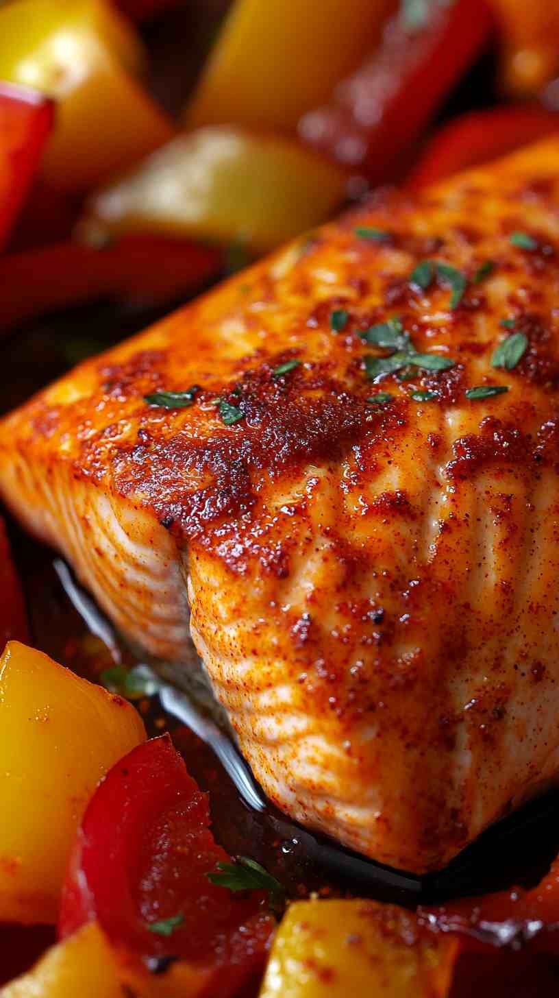 Smoky Paprika Salmon with Roasted Cherry Tomatoes