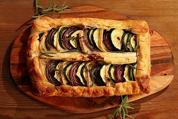 Herb-Roasted Vegetable Tart with Puff Pastry