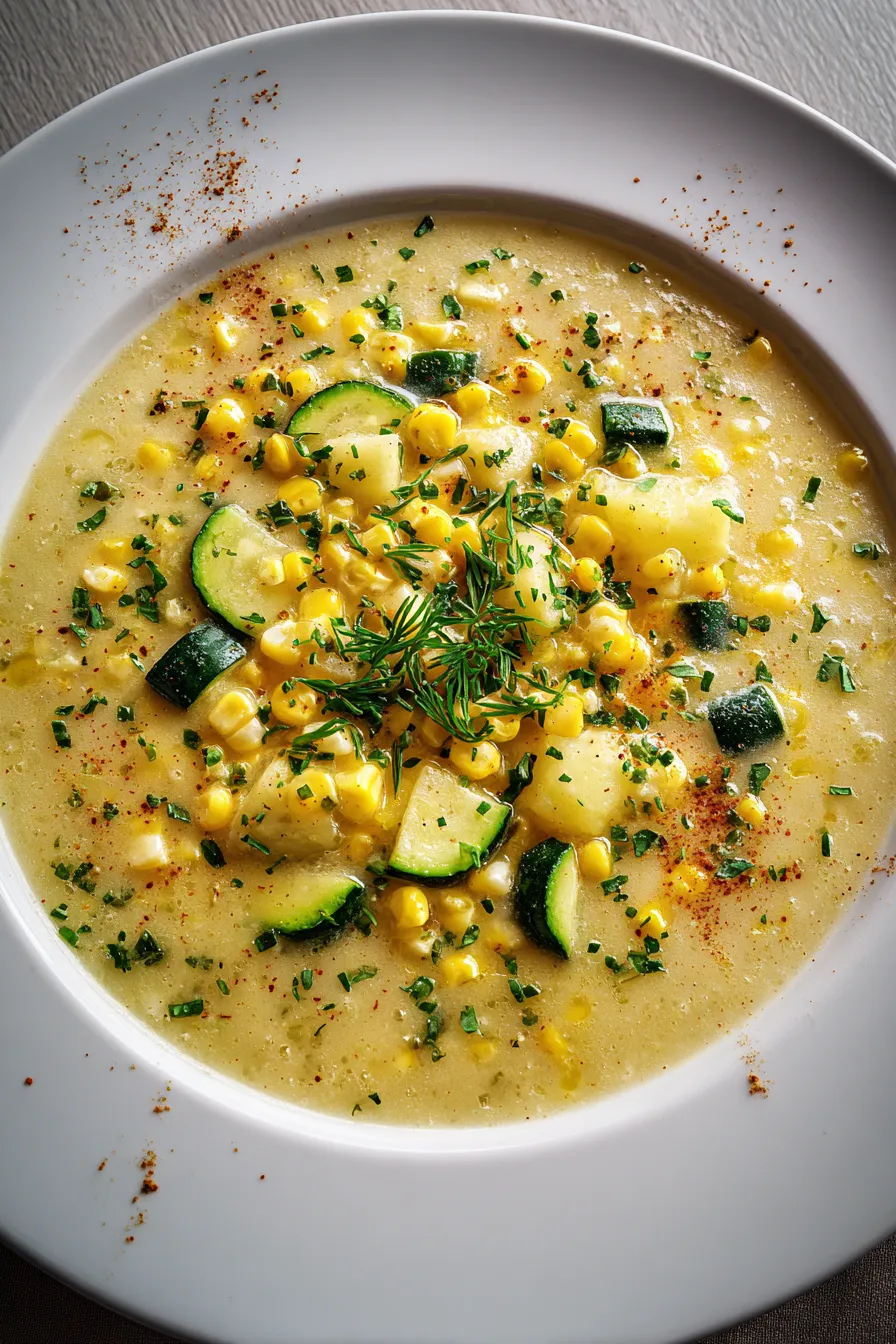 Zucchini and Corn Chowder with Smoked Paprika