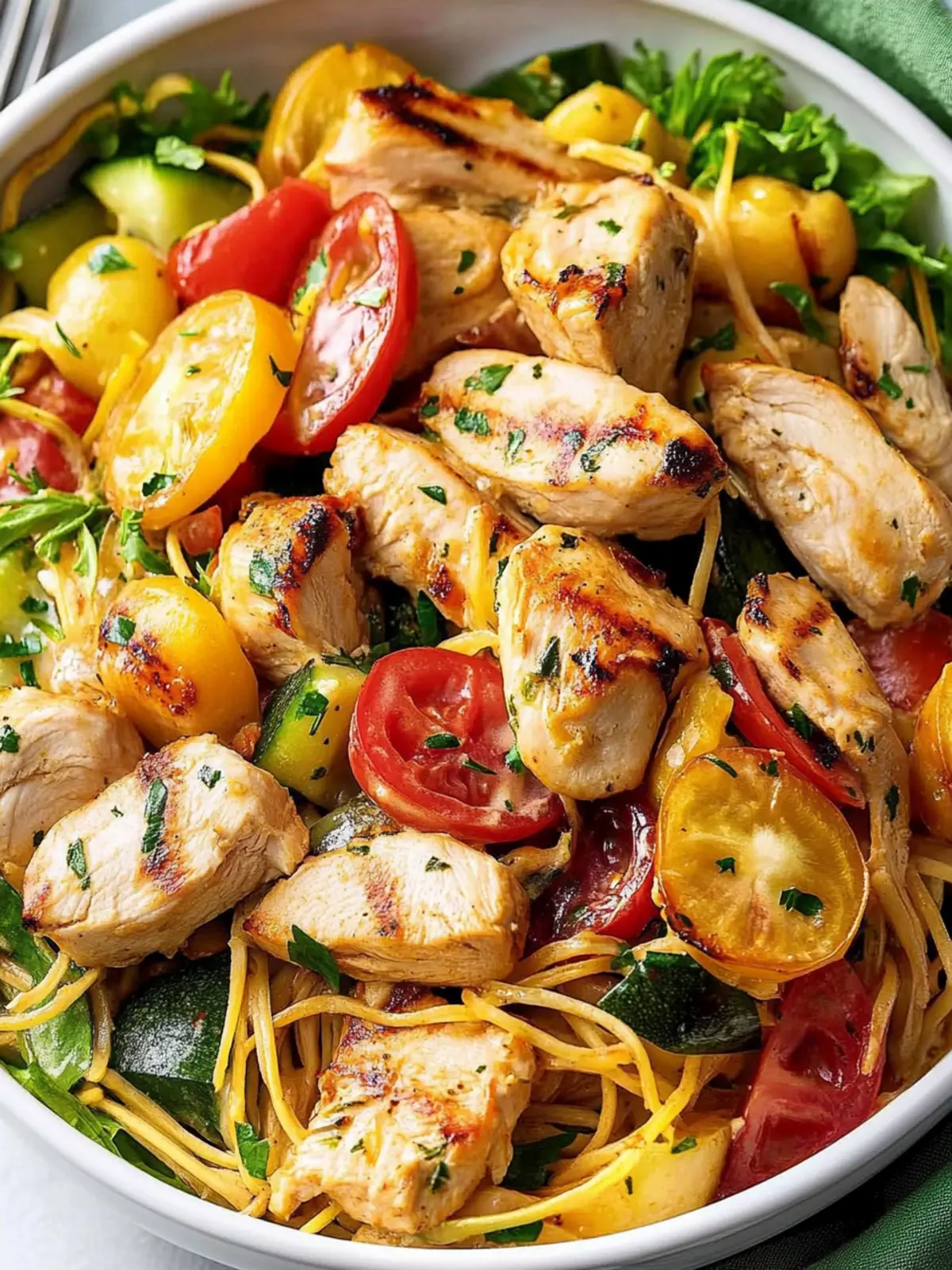 Pan-Seared Chicken with Garden Vegetable Medley
