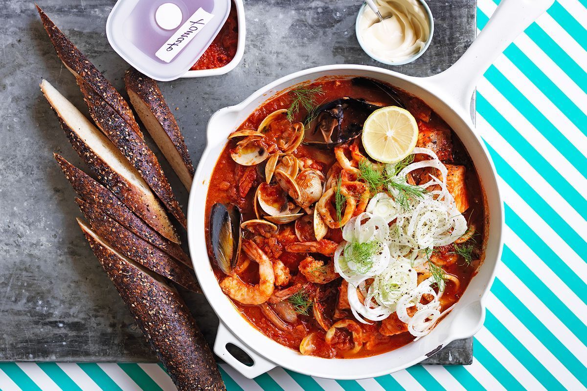 Tomato and Olive Seafood Stew