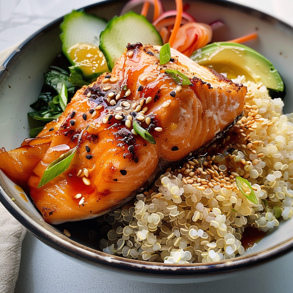 Miso-Glazed Salmon with Sesame Quinoa