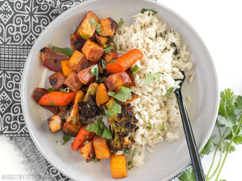 Harissa and Cumin Rainbow Roasted Vegetables