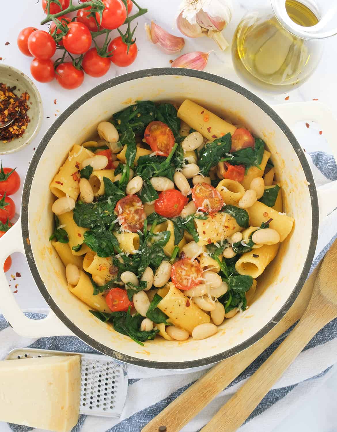 One-Pot White Bean and Tomato Pasta