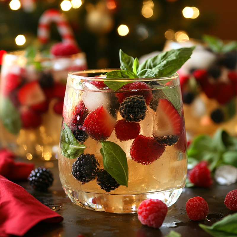 Mixed Berry and Basil Punch