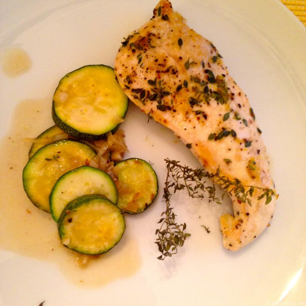 Sheet Pan Zucchini and Chicken with Lemon and Thyme