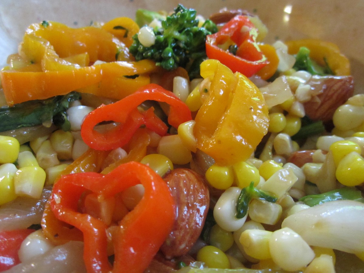 Yellow Corn and Red Pepper Stir-Fry