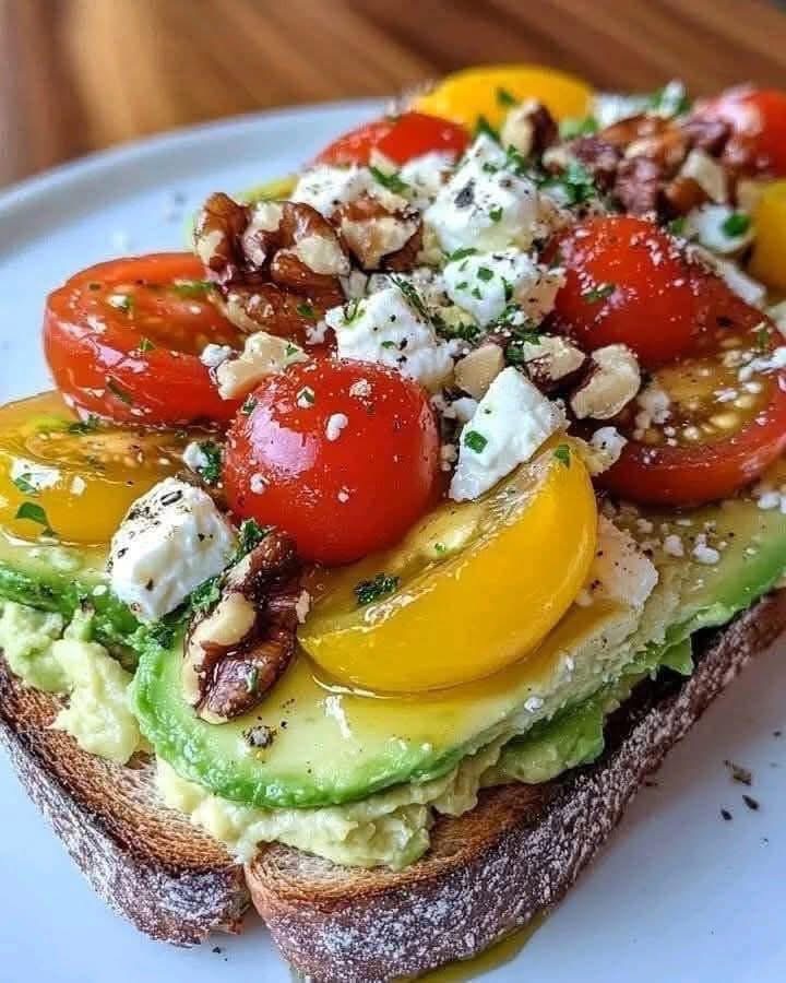 Lemon Zest Avocado Toast with Cherry Tomatoes