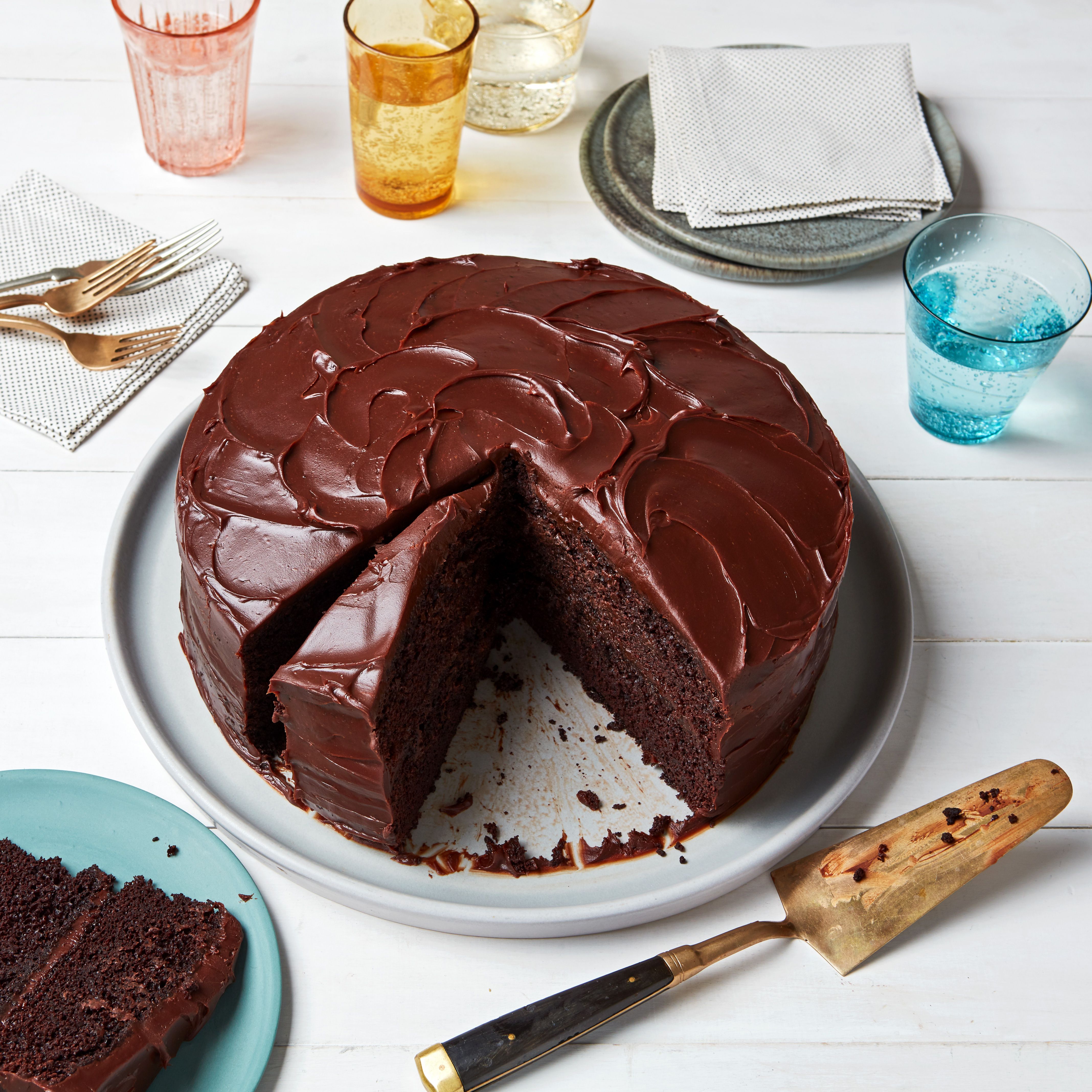 Two-Layer Chocolate Cake with Simple Frosting