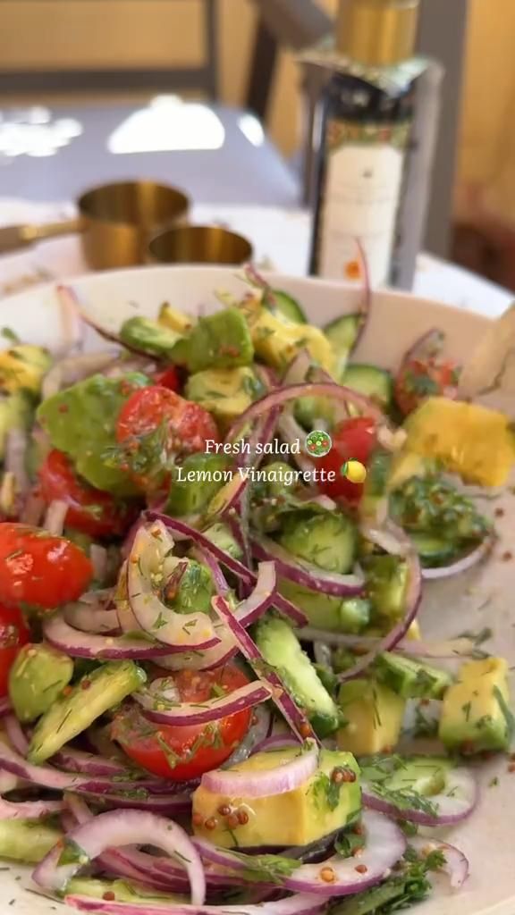 No-Cook Cucumber and Avocado Salad with Lemon-Dill Dressing