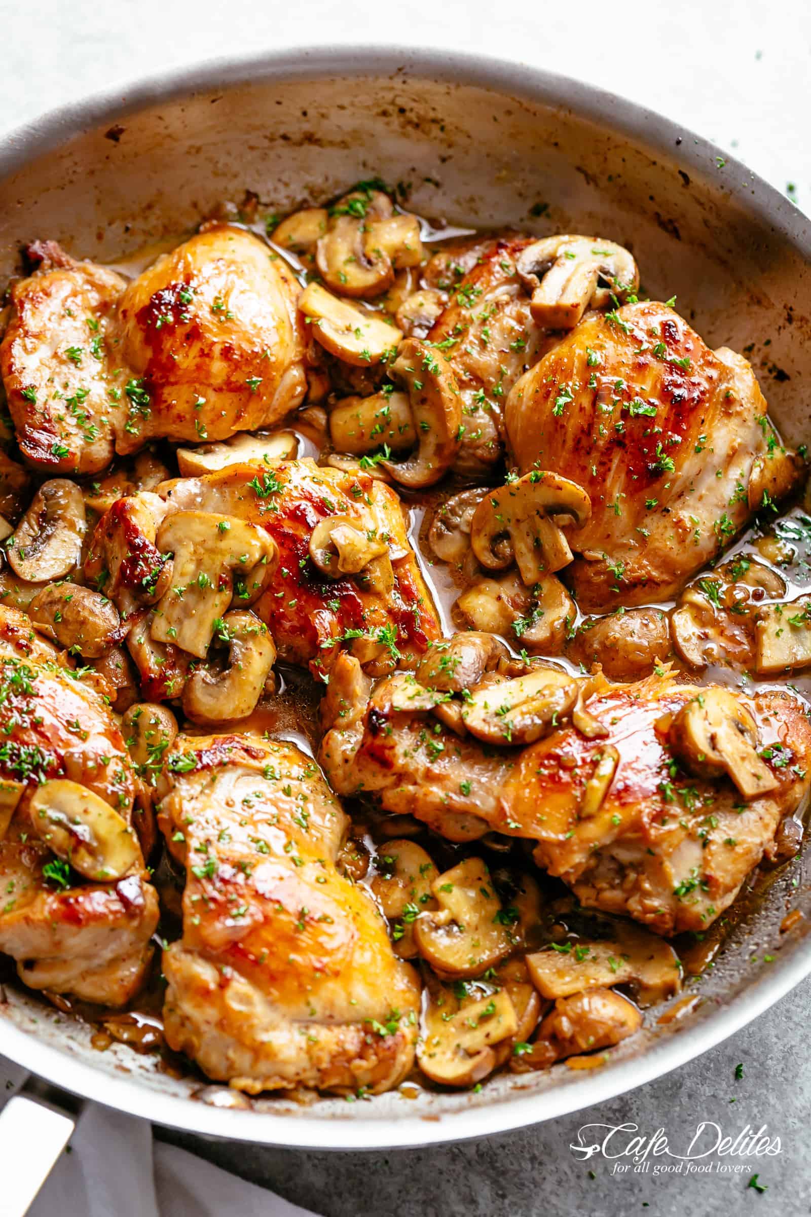 Herb-Infused Chicken Thighs with Garlic Mushrooms