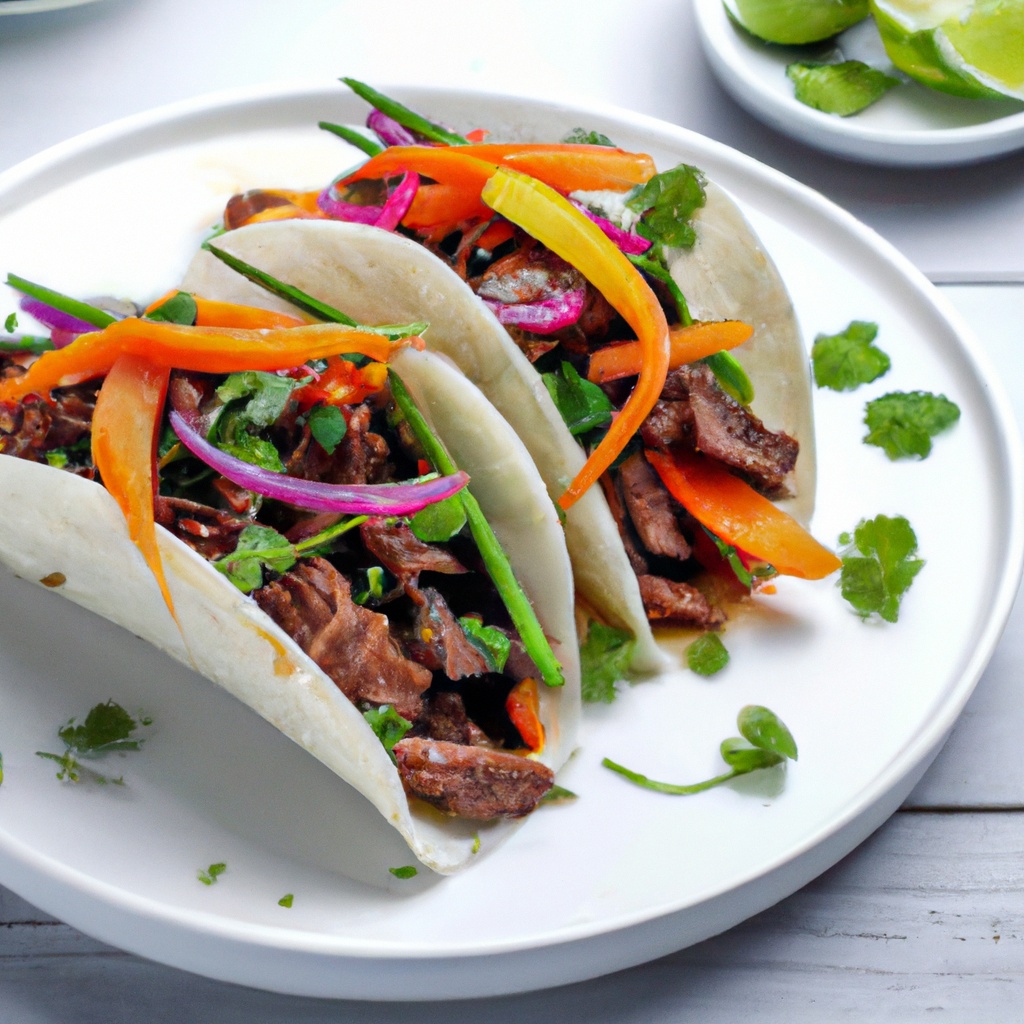 Mediterranean-Inspired Tacos with Korean BBQ Beef and Avocado