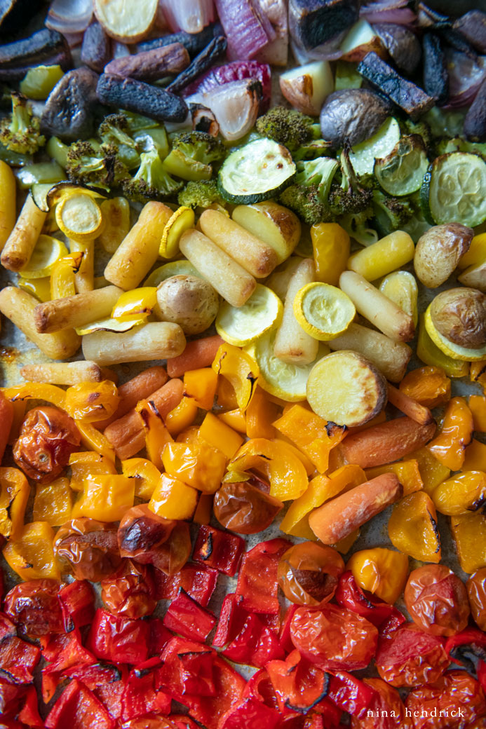 Lemon-Herb Roasted Rainbow Vegetables with Herbed Quinoa