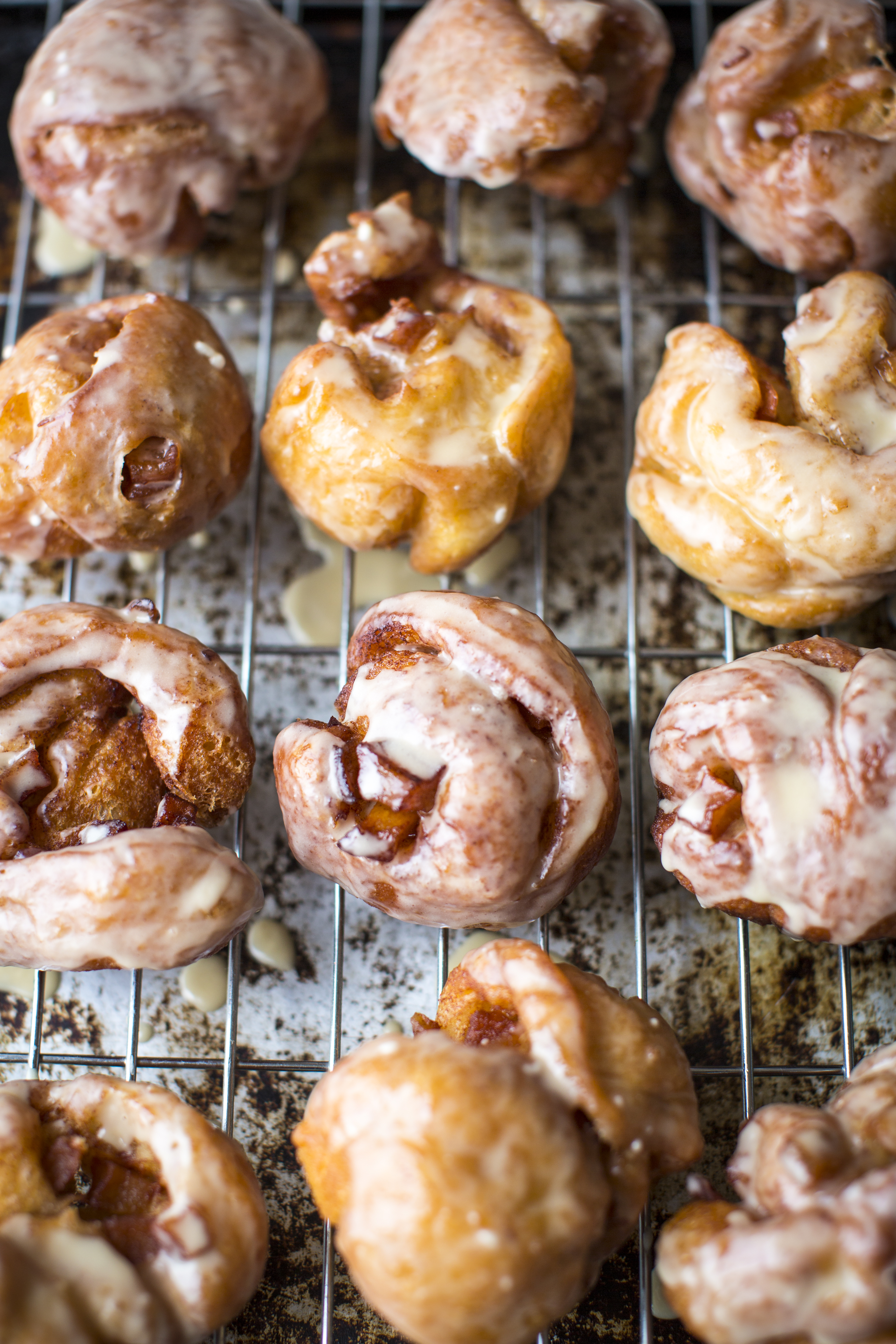Maple-Cinnamon Glazed Apple Fritters