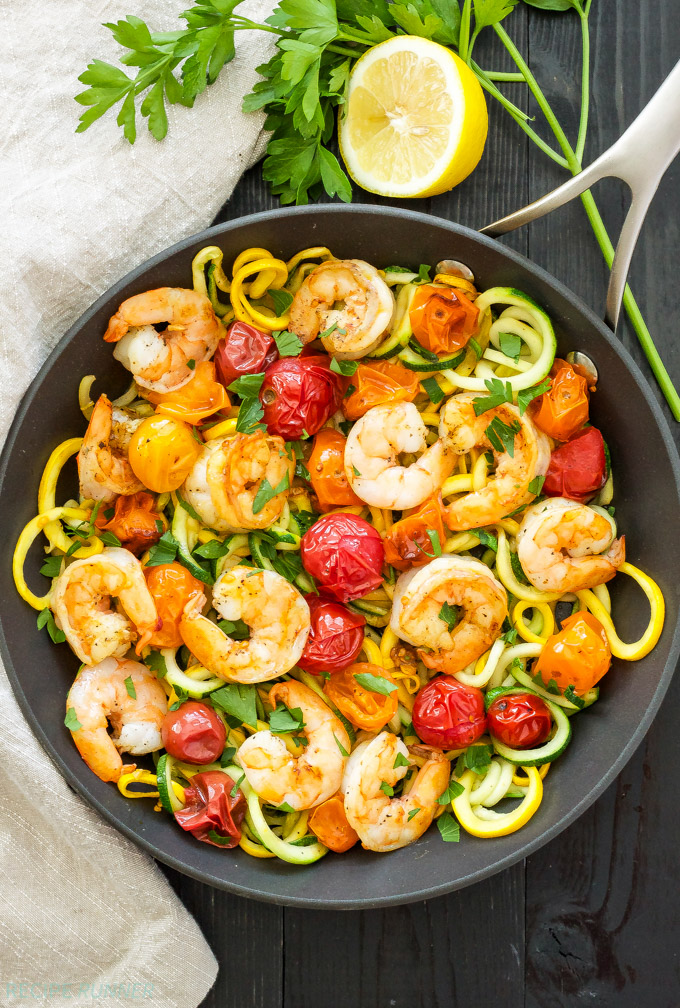 Sautéed Shrimp with Zucchini and Cherry Tomatoes