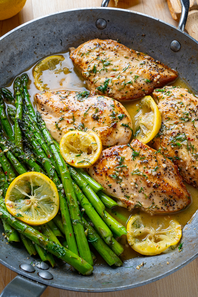 Lemon-Dill Pan-Seared Chicken with Asparagus