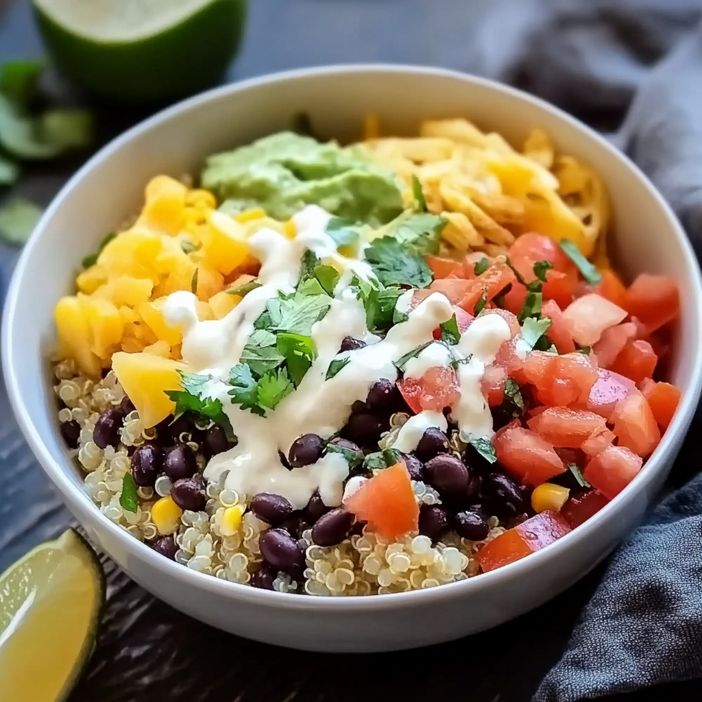 Rainbow Quinoa and Black Bean Power Bowl