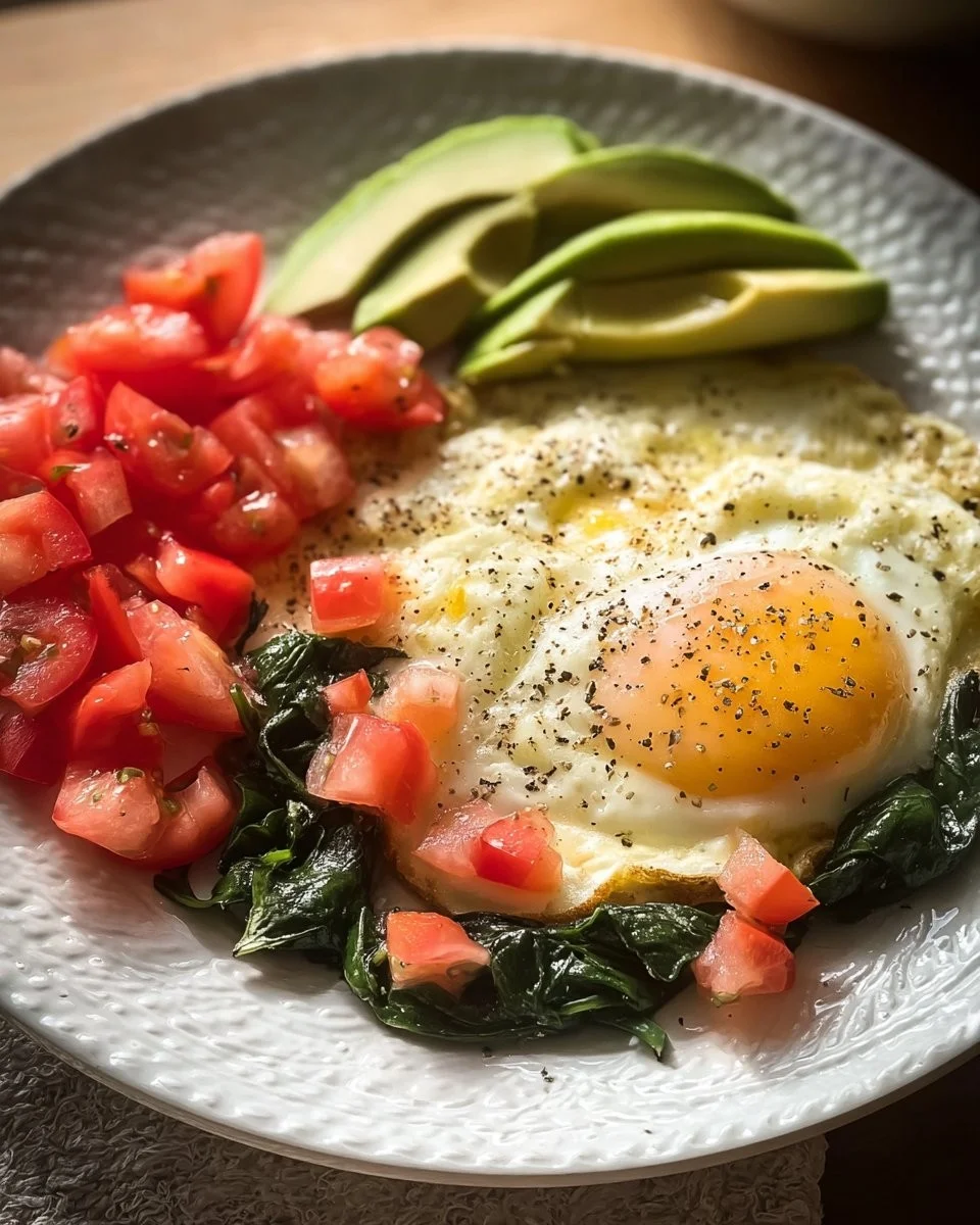 Cheesy Spinach and Egg Skillet