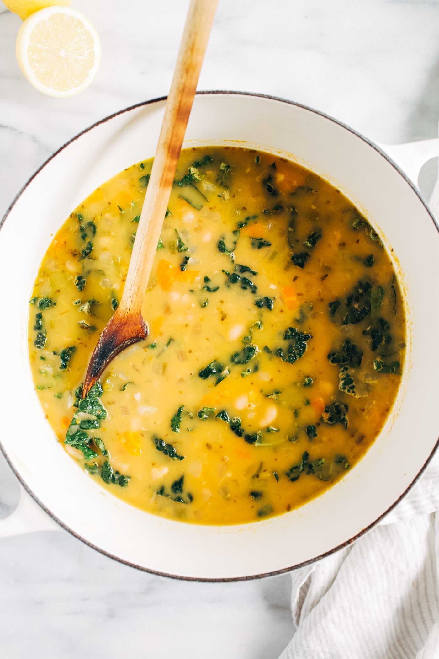 Saffron-Infused White Bean Soup with Lemon
