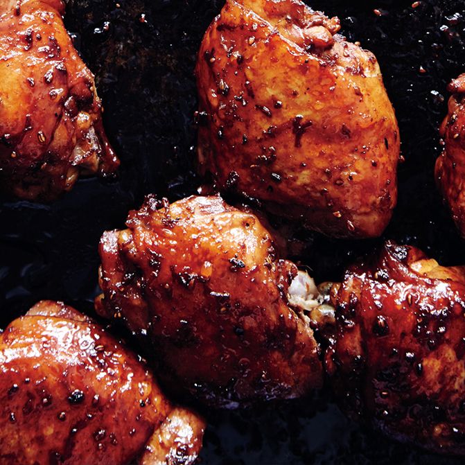Soy-Glaze Chicken Thighs with Asparagus