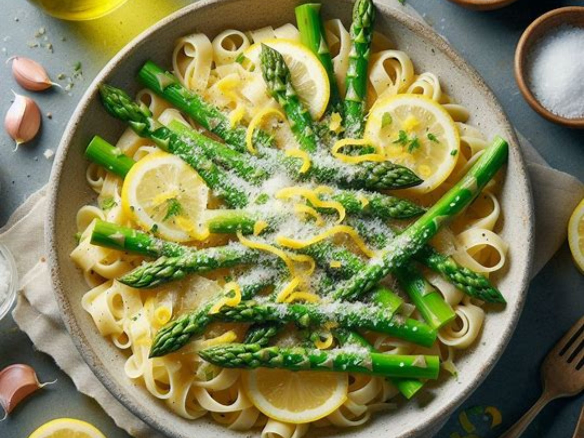 One-Pan Lemon-Dill Pasta with Roasted Asparagus