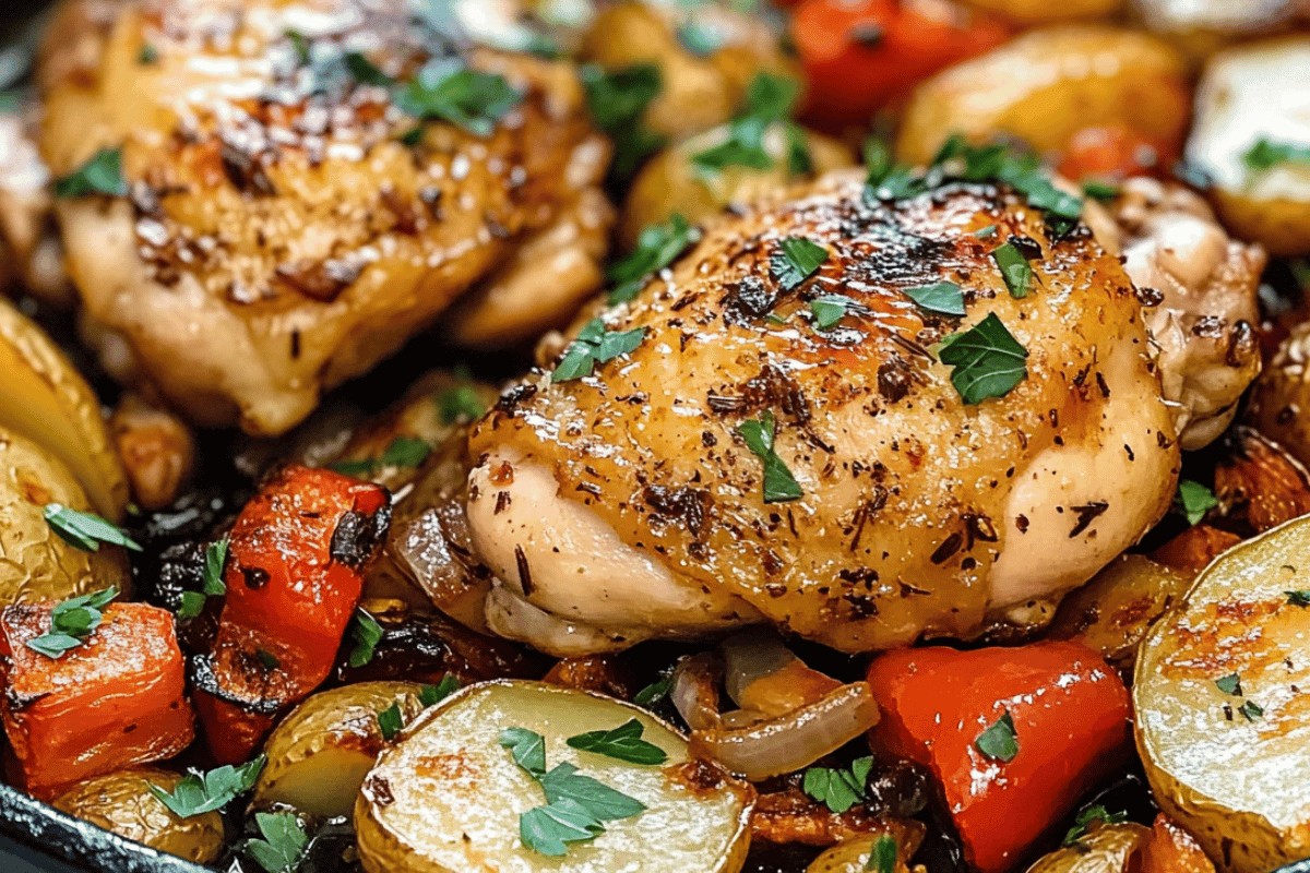 One-Pan Garlic Herb Chicken with Roasted Vegetables