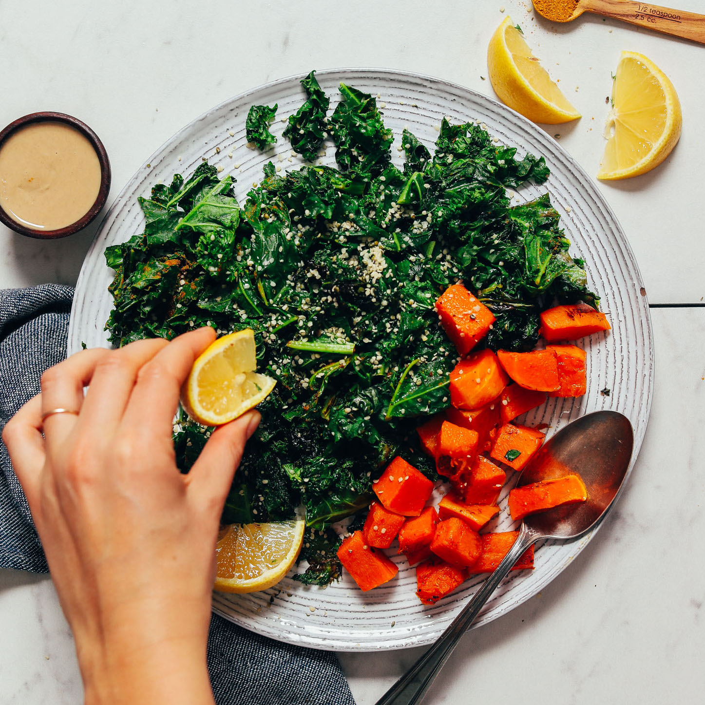 Sautéed Kale with Lemon and Toasted Pumpkin Seeds