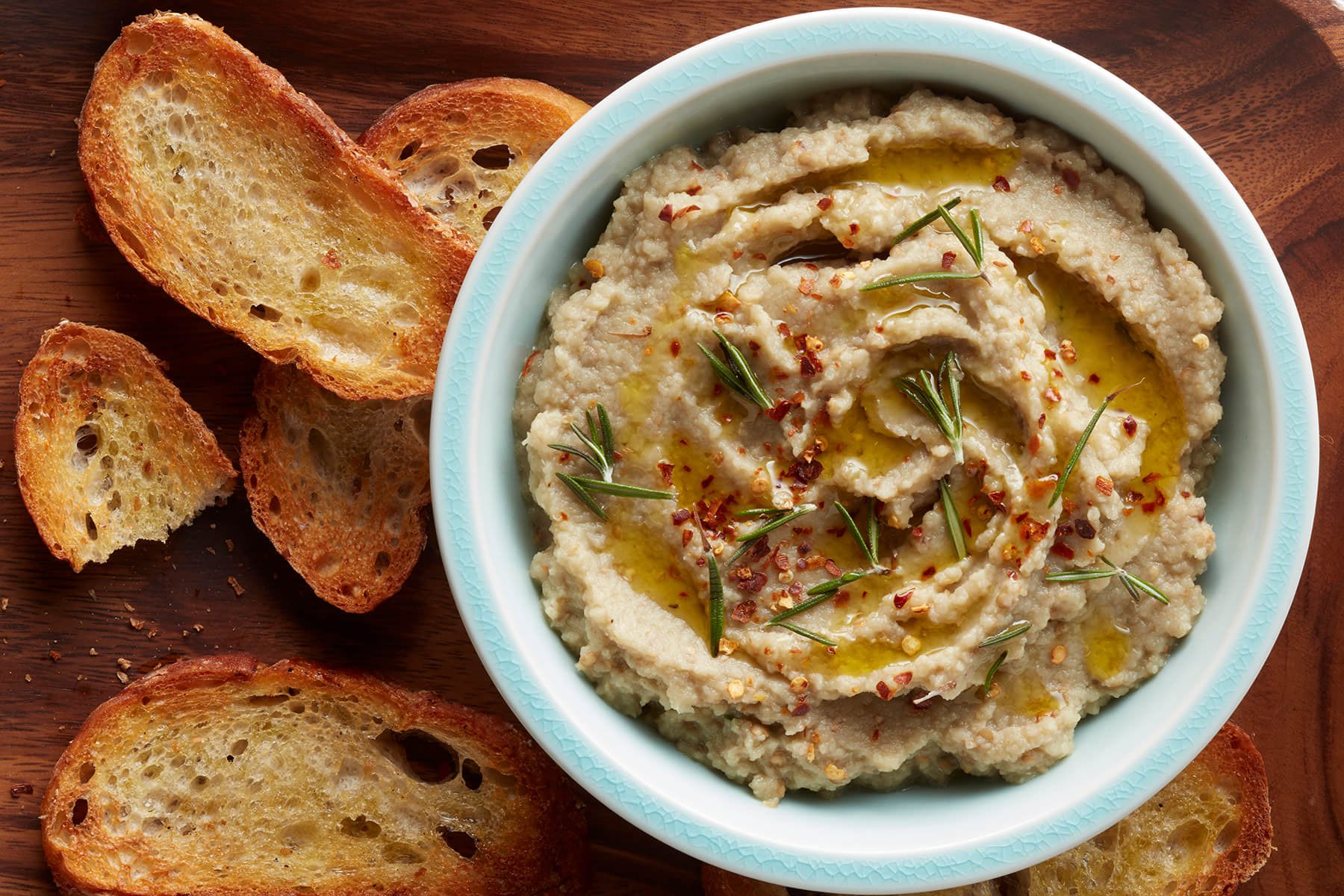 Layered Smoked Eggplant & White Bean Spread