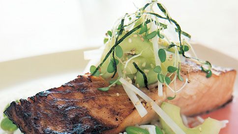 Miso-Cured Salmon with Pickled Daikon and Sesame