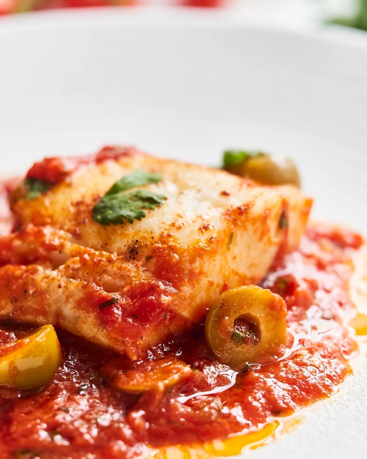 Baked Cod with Dill-Parsley Tomato Sauce