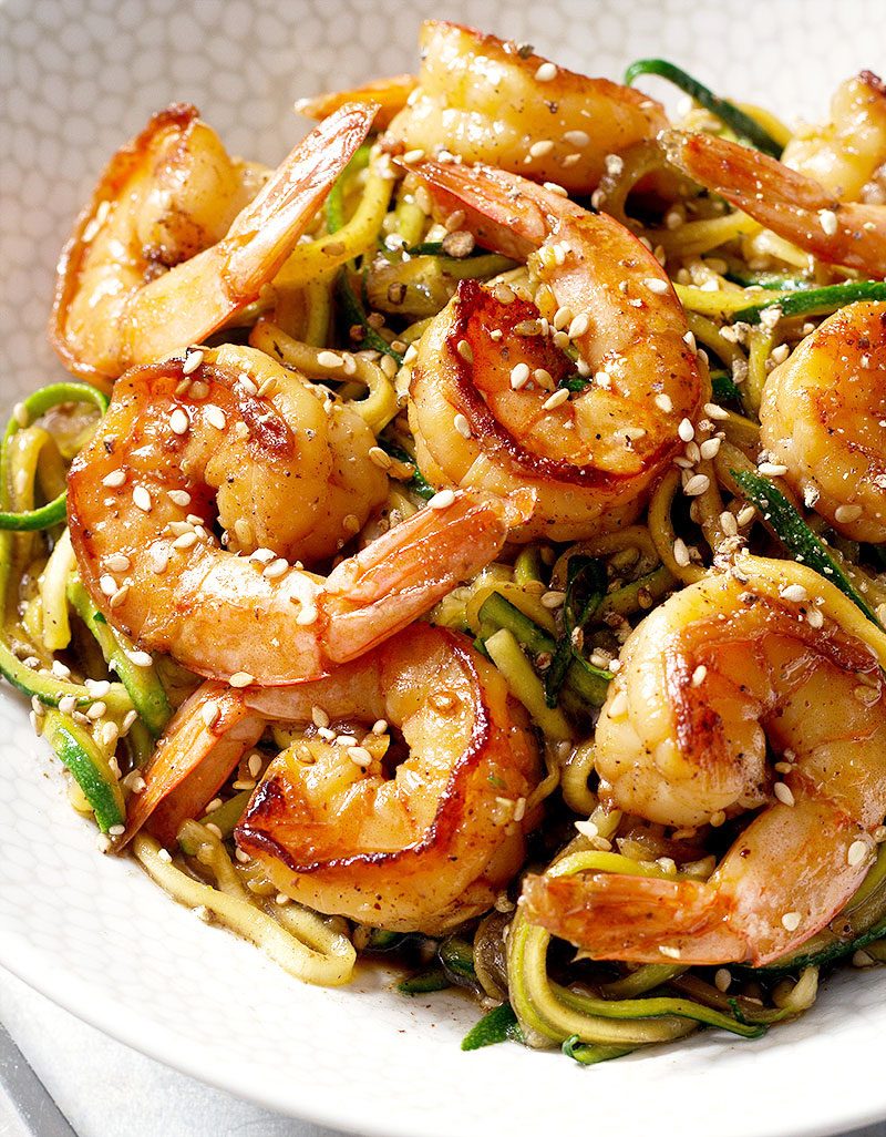 Stir-Fried Shrimp with Zucchini Noodles