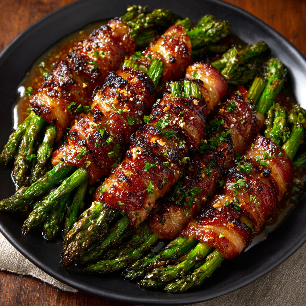 Bacon-Wrapped Asparagus Bundles with Lemon-Herb Butter