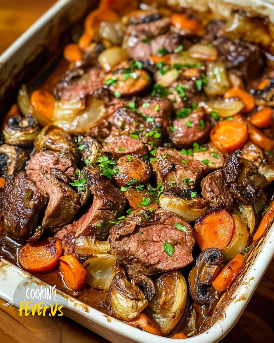 Sautéed Beef with Caramelized Onions and Mushrooms