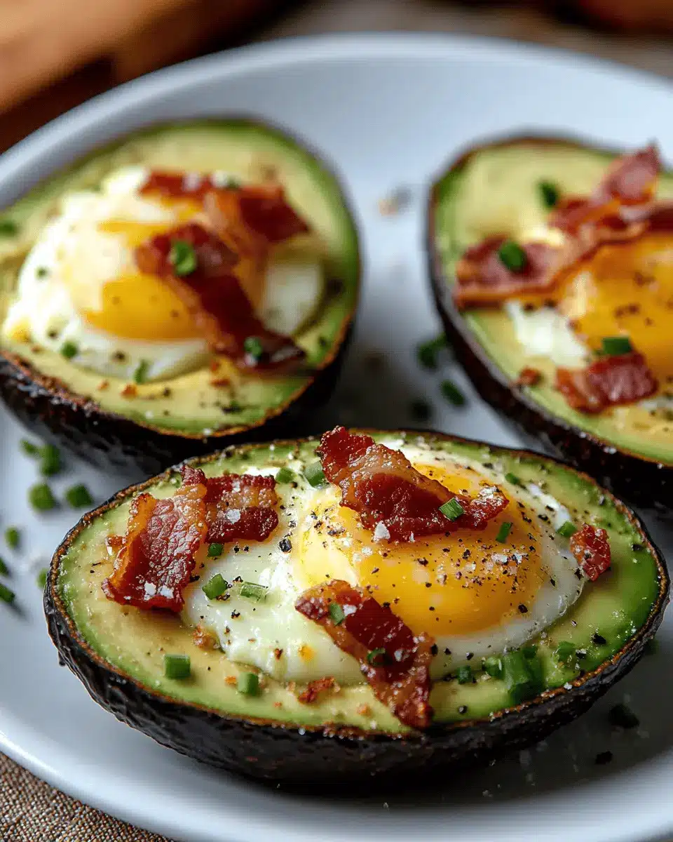 Crisped Bacon and Avocado Eggs