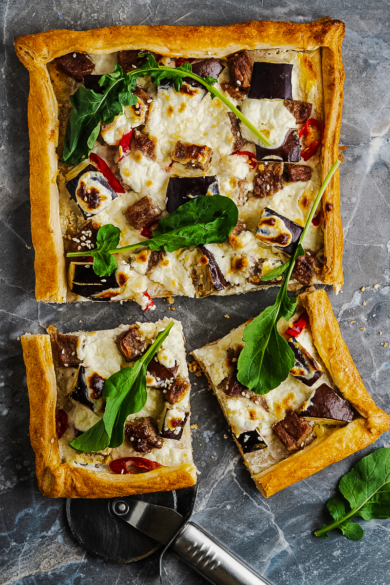 Roasted Eggplant and Cherry Tomato Tart