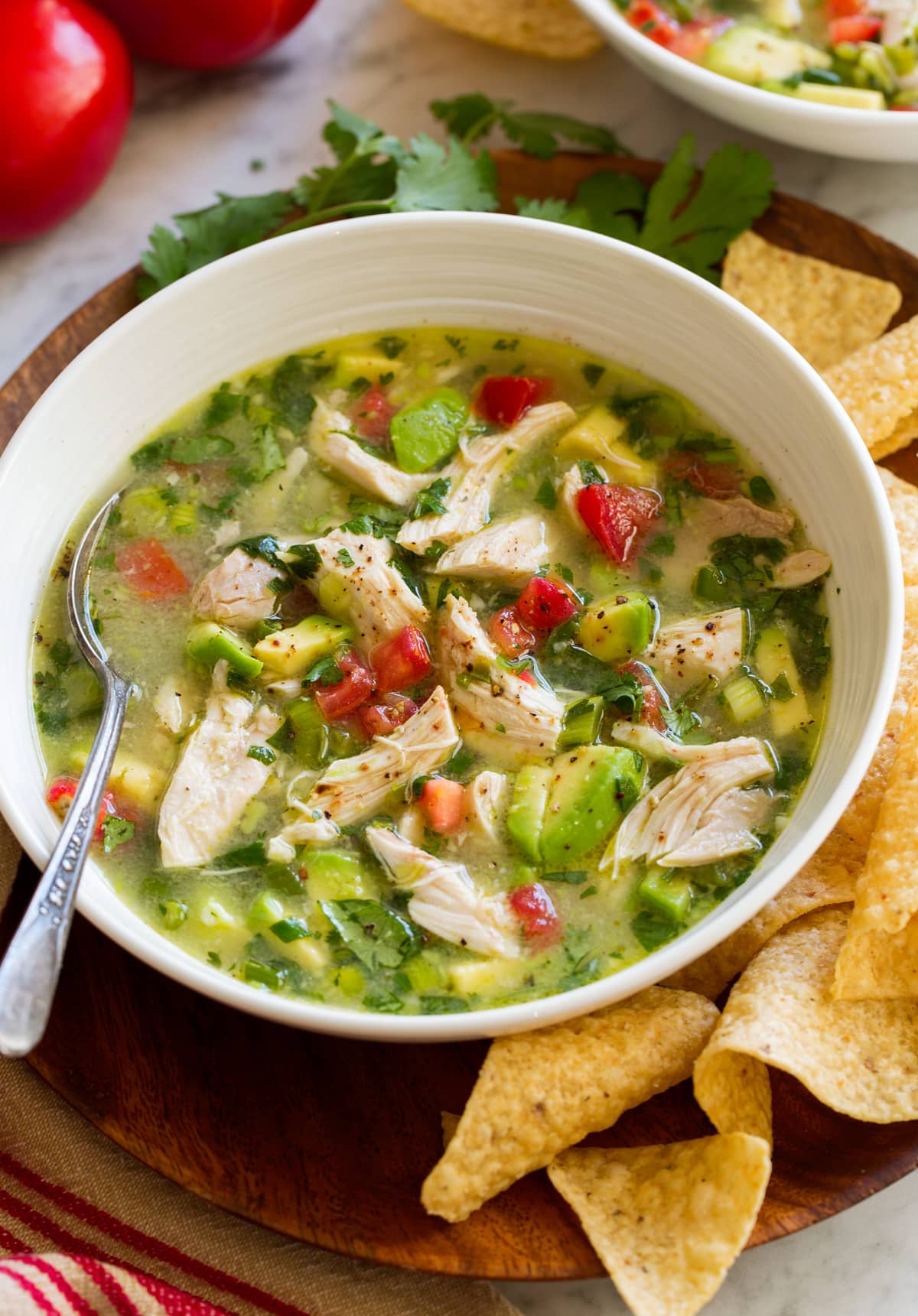 Avocado and Chicken Soup with Fresh Herbs