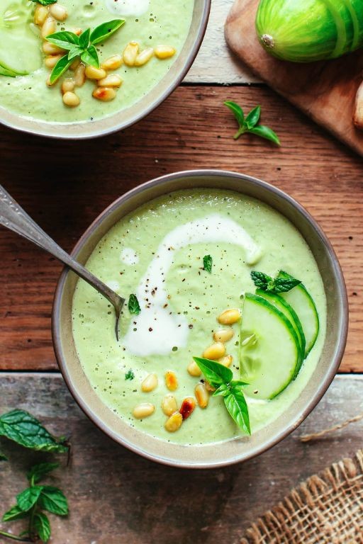 Cucumber and Coconut Soup with Fresh Dill