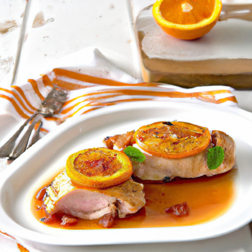 Orange-Glazed Chicken with Radicchio and Citrus Sauce