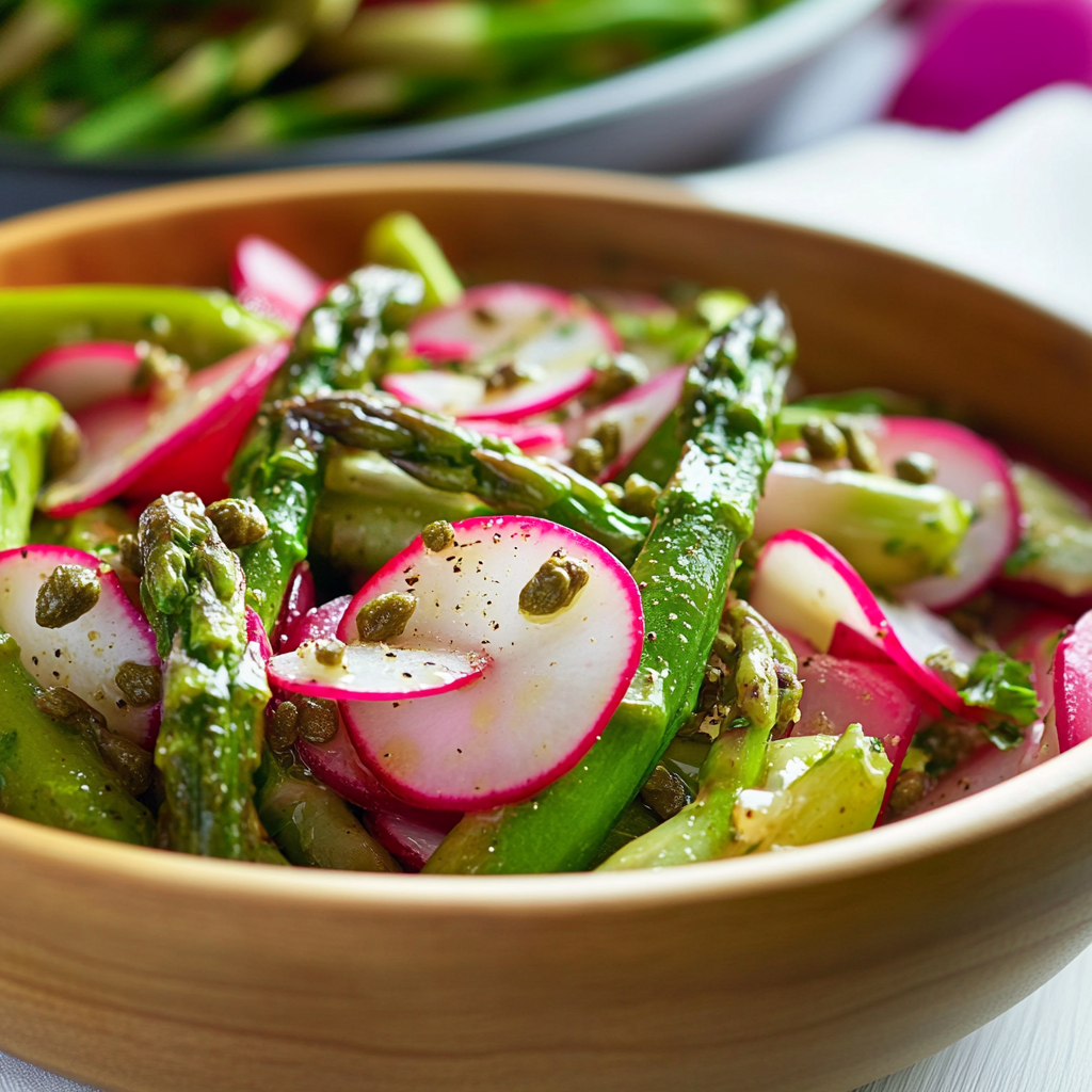 Grilled Asparagus and Radish Salad with Lemon-Dill Vinaigrette