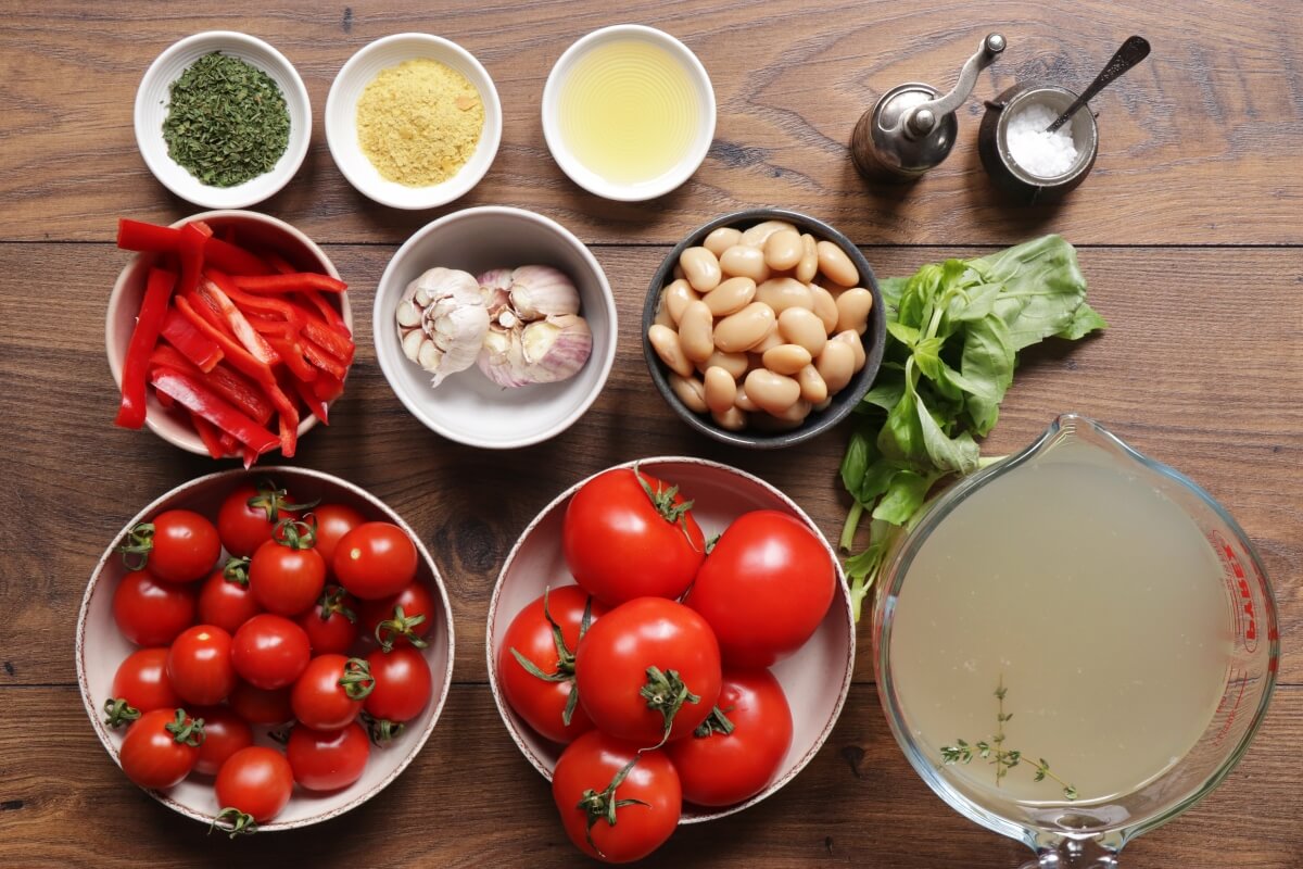 Saffron-Simmered Tomato and White Bean Soup