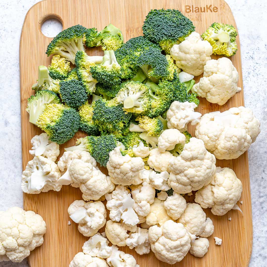 Baked Cauliflower and Broccoli with Parmesan
