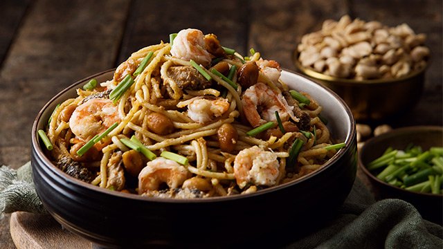 Asian Peanut Noodles with Shrimp