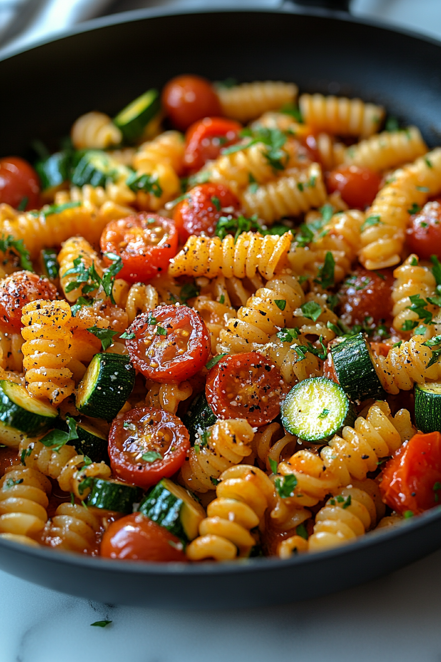 One-Pot Zucchini and Cherry Tomato Pasta