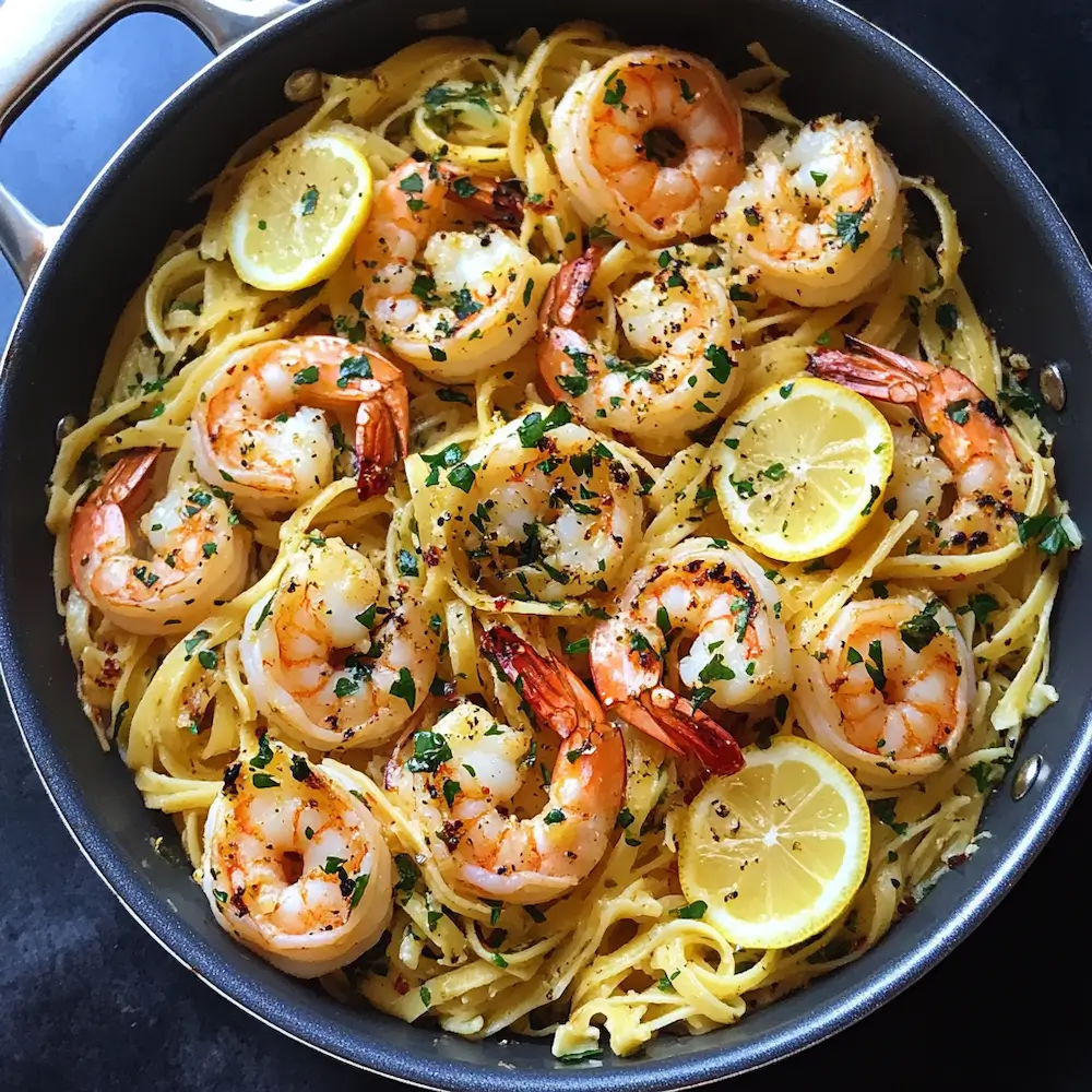 One-Pot Lemon Sautéed Shrimp Pasta