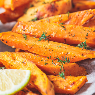 Maple-Roasted Sweet Potato Wedges with Rosemary
