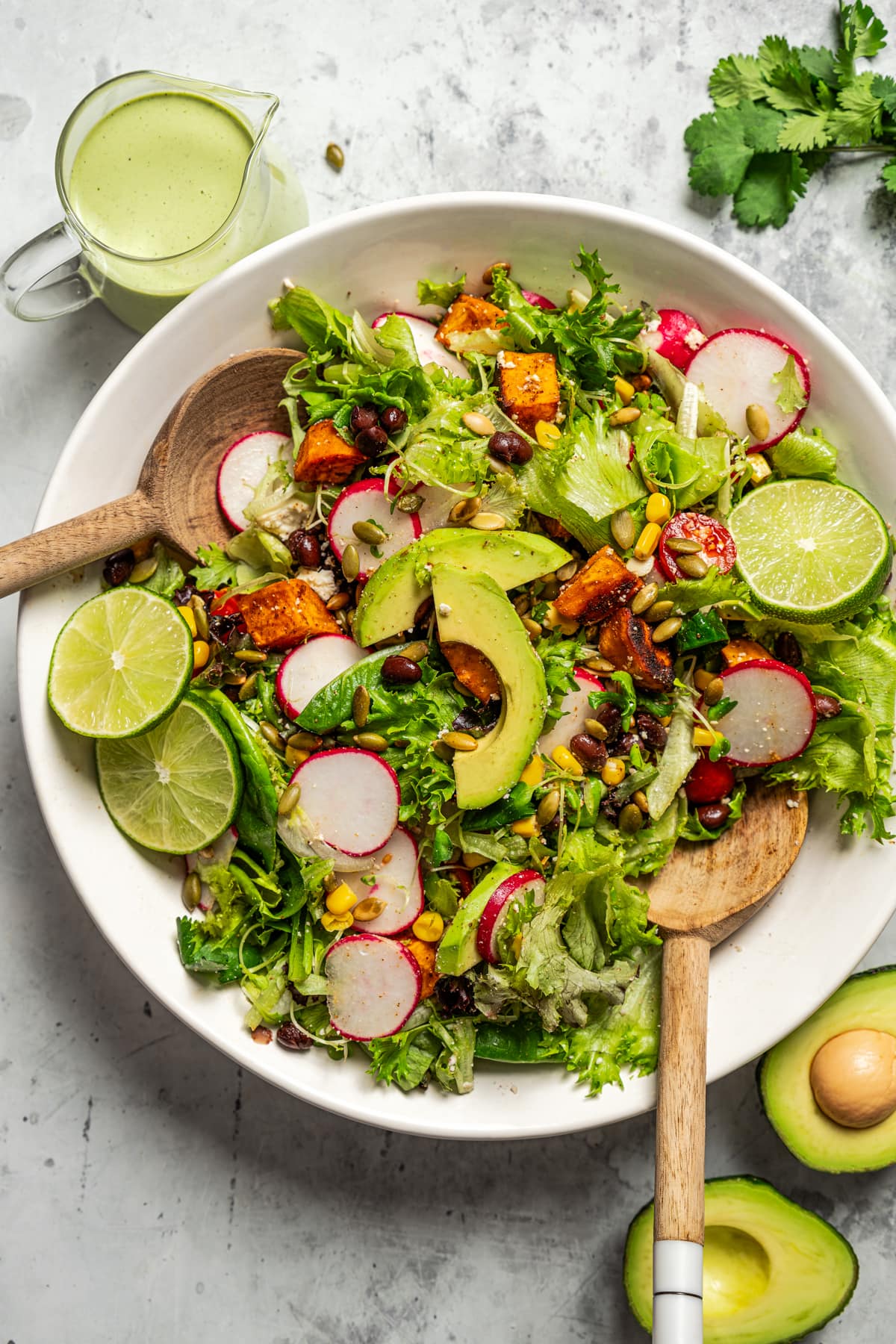 Avocado-Lime Dressing for Kale and Radish Salad