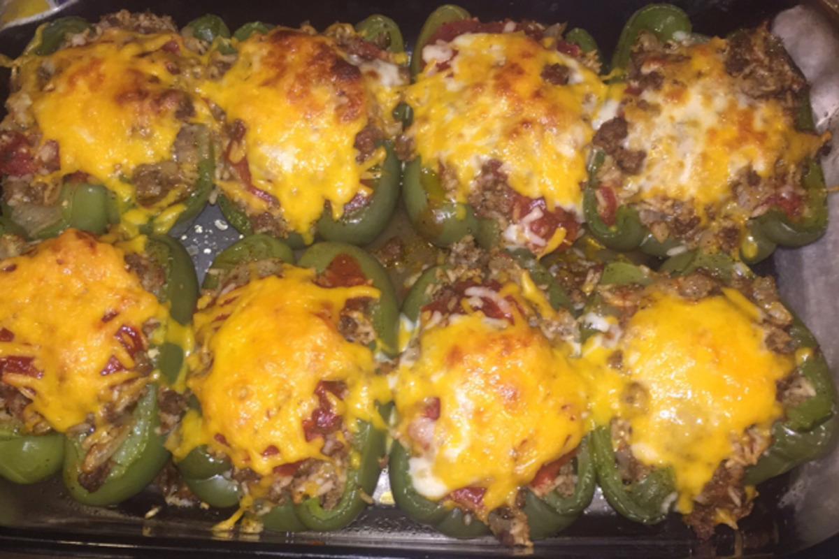 Beef-Stuffed Bell Peppers with Cauliflower Rice