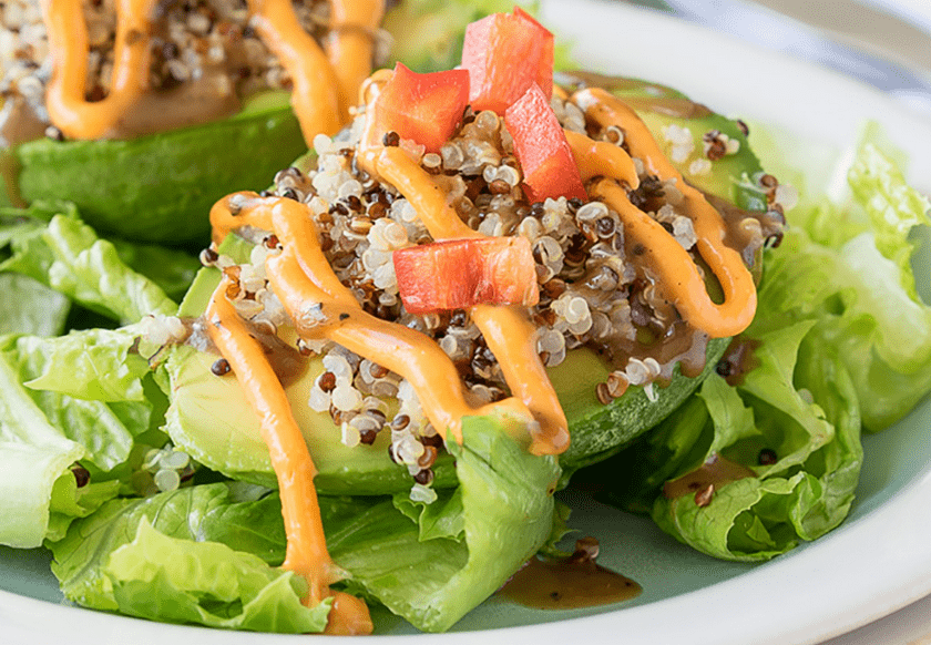 Stuffed Half-Avocados with Quinoa and Black Beans